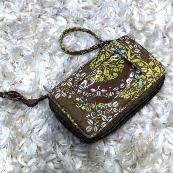 VERA BRADLEY | Quilted Green Floral ID Zip Wallet Wristlet - Picture 3 of 6